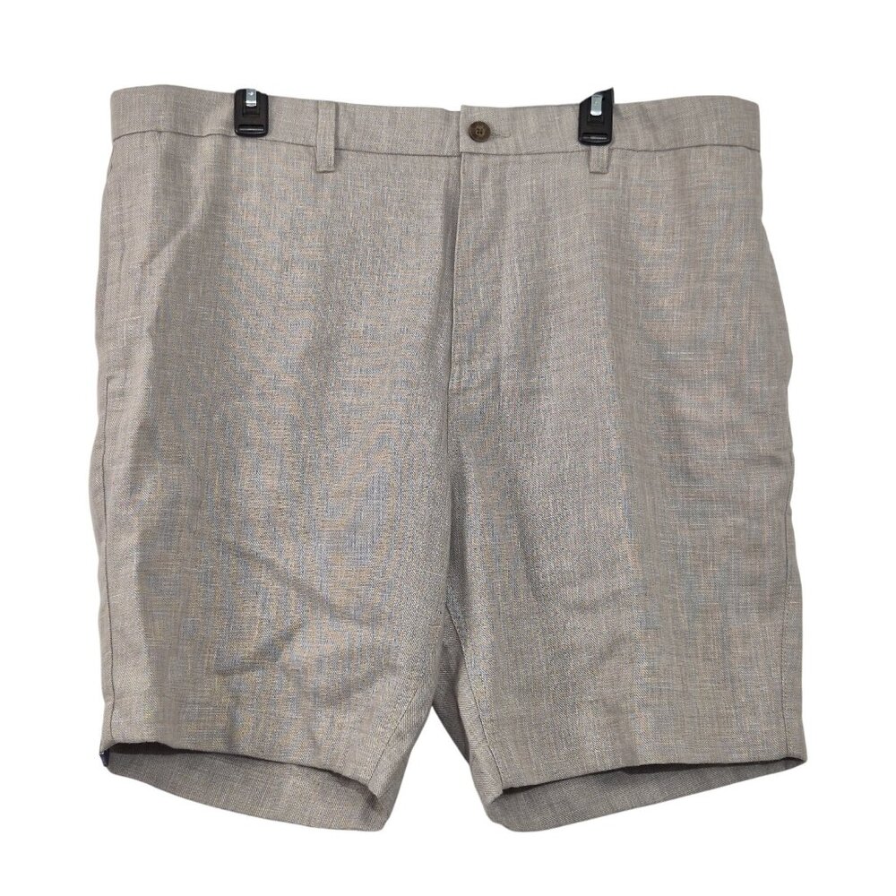 Caribbean Shorts Men's Size 42 Linen Cotton Blend Tan (58)